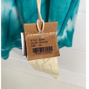 Escape Womens New Tie-Dye 100% Cotton Shirt XL Peacock Long Sleeve Comfort Boho